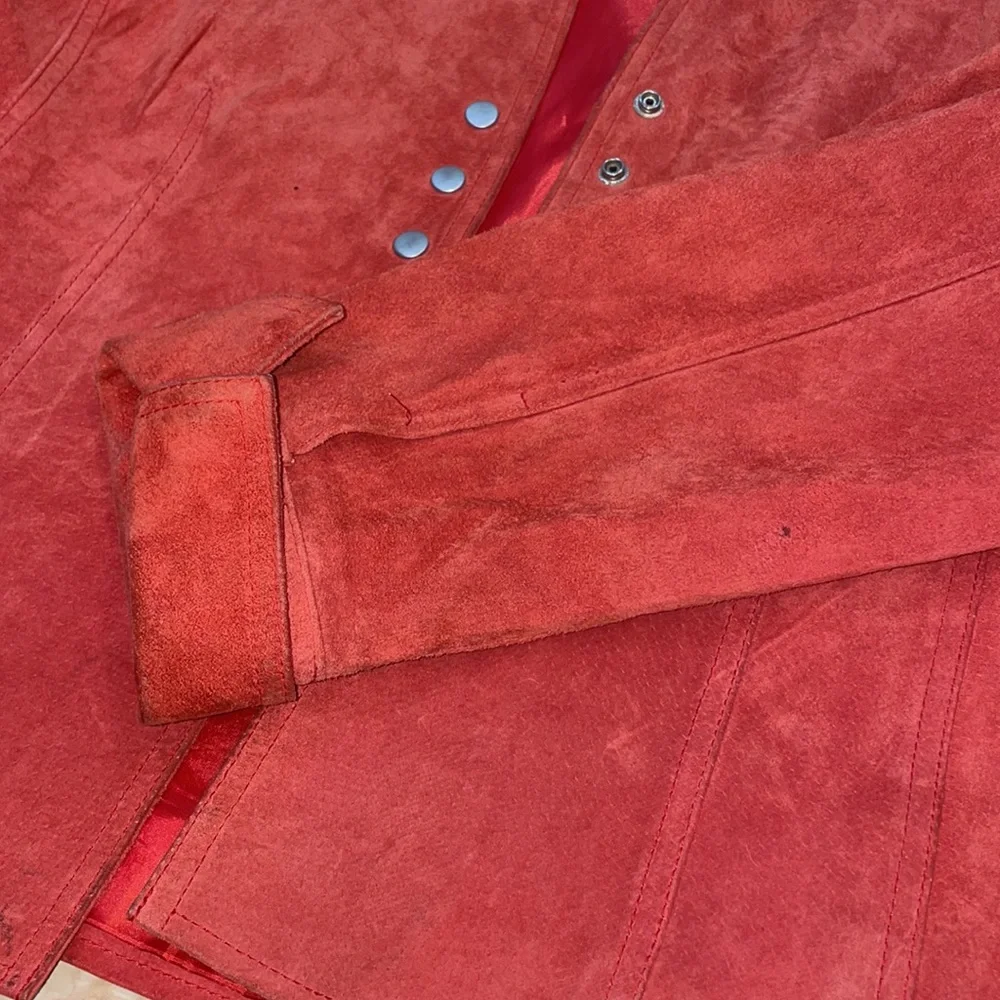 Coldwater Creek size medium rust orange 100% vintage suede leather jack… - Picture 8 of 11